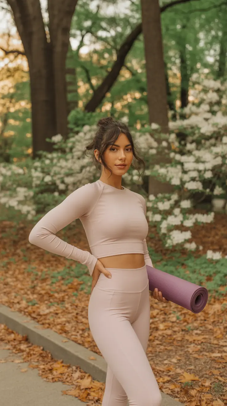 Stylish women workout outfits 2026 Blush Serenity