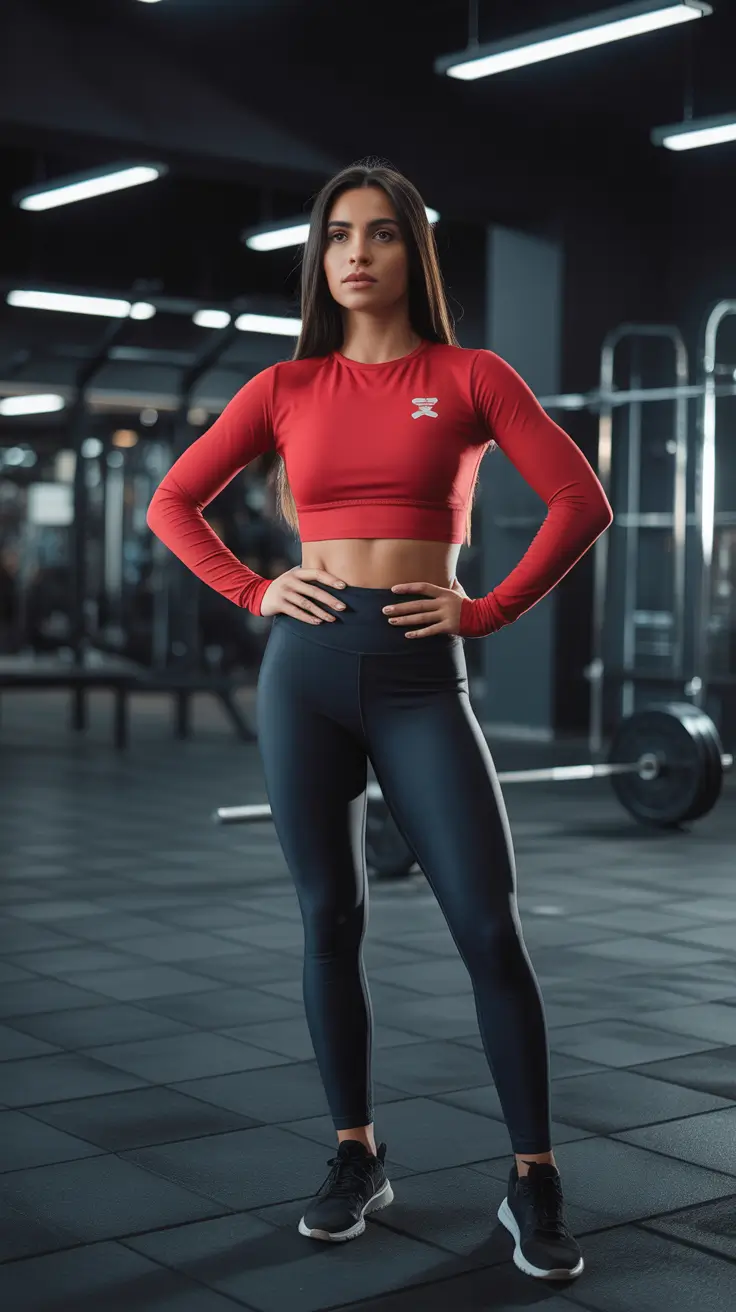 Stylish women workout outfits 2026 Red Power Moves