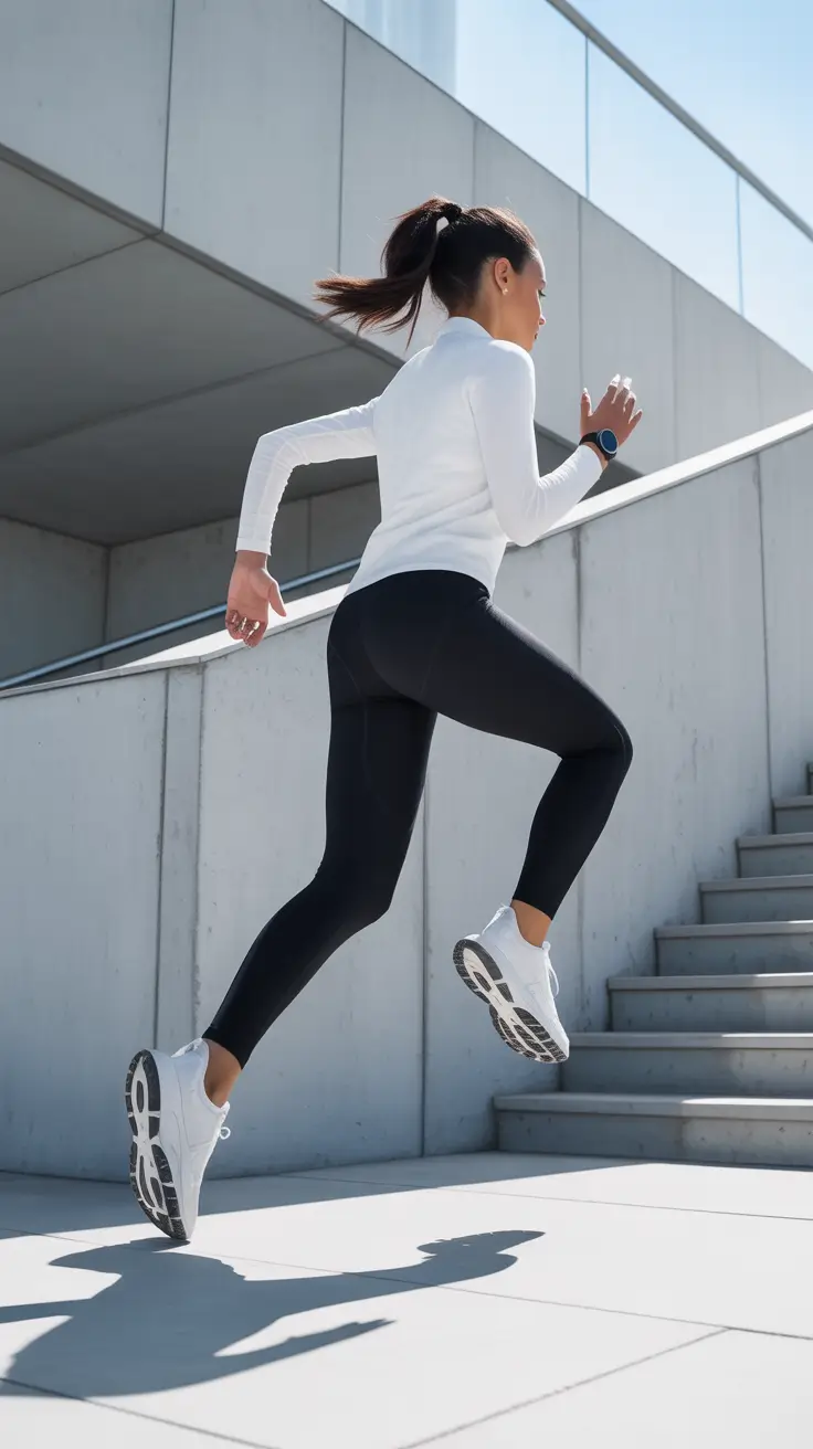 Stylish women workout outfits 2026 White Heat Runner