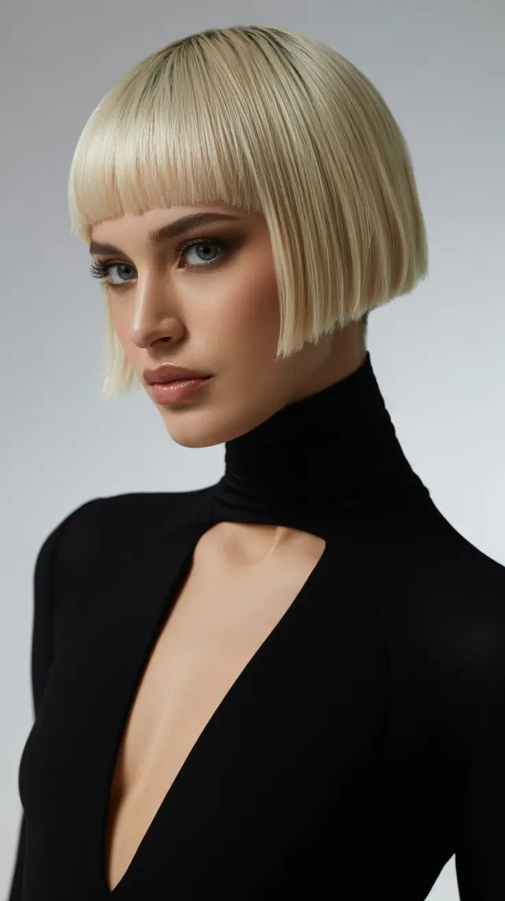 Trendy bob haircuts 2026 Futuristic Blonde Precision
