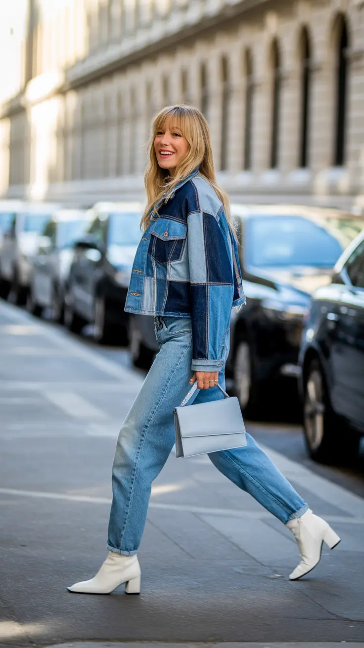 Trendy jeans outfits 2026 Patchwork Cool and Urban Edge