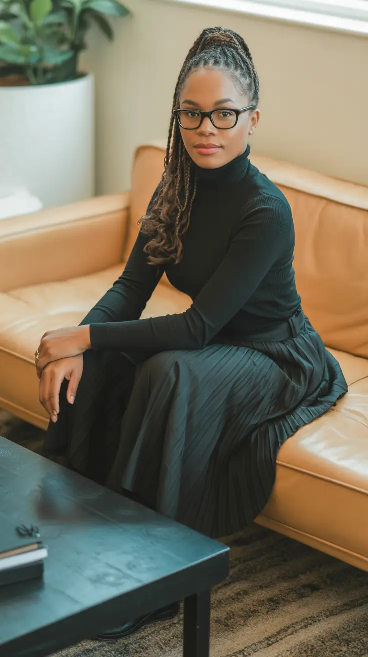 Trendy outfits for Black women 2026 Timeless Elegance in Monochrome Black