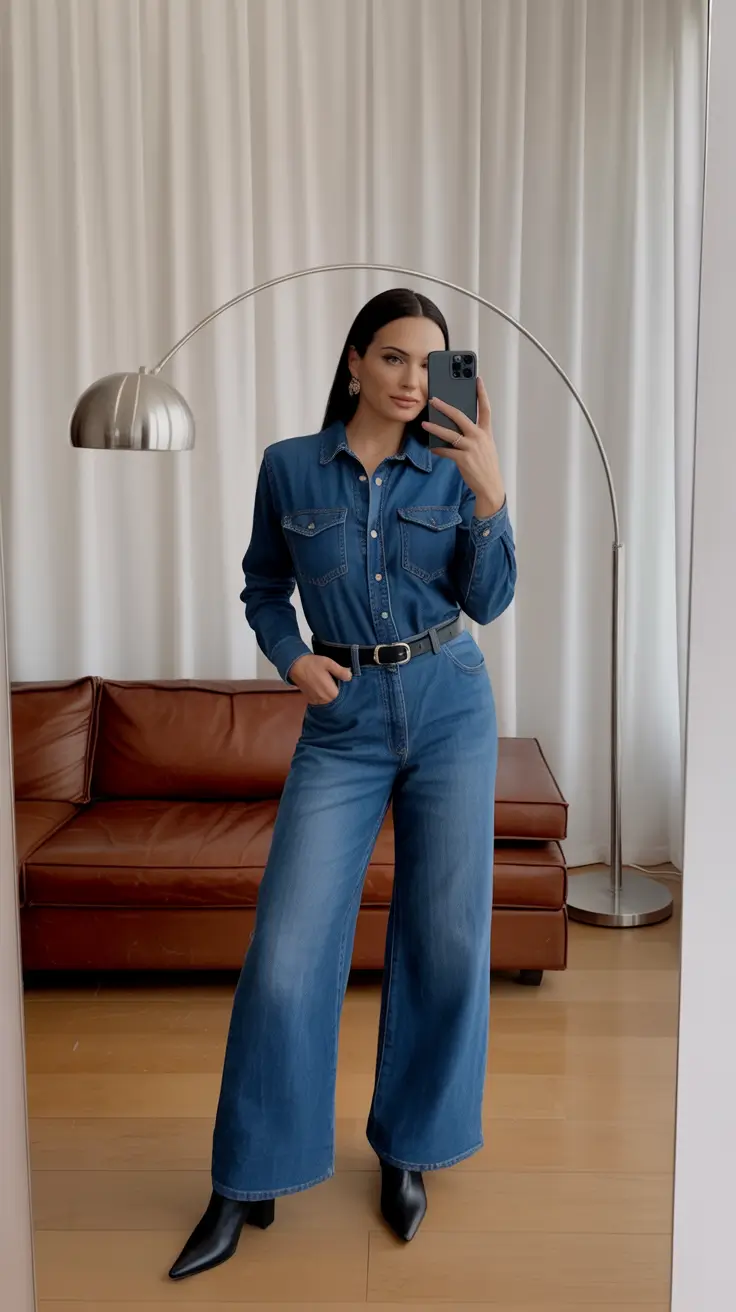 Trendy outfits for moms 2026 Denim on Denim Cool