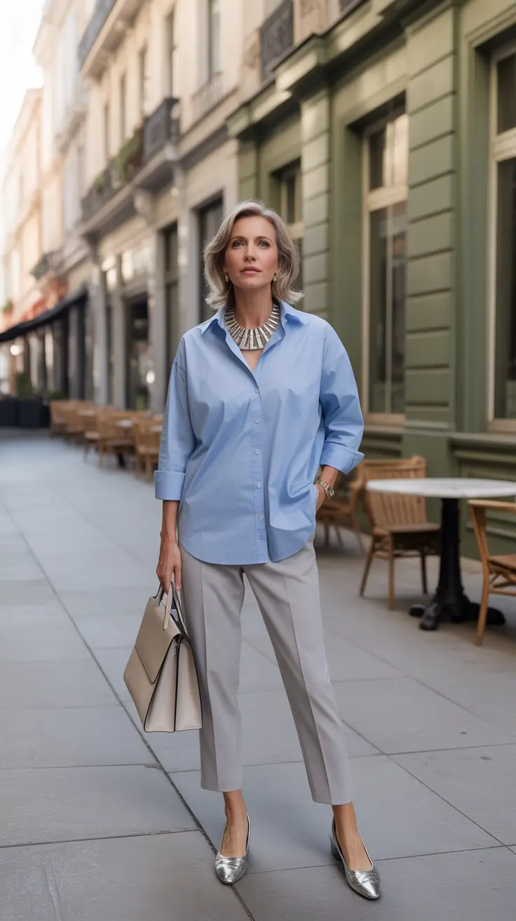 Trendy outfits for moms 2026 Powder Blue Poise