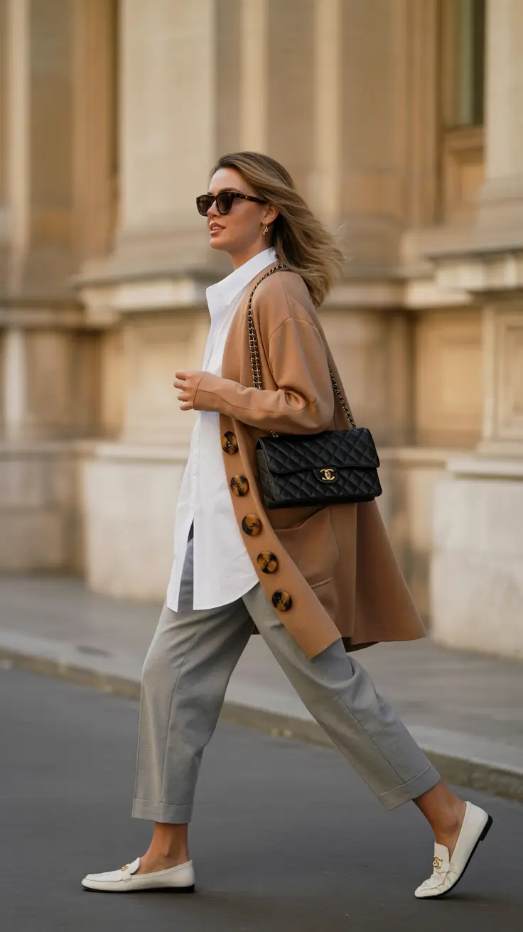 Trendy outfits for moms 2026 Effortless Paris Walk