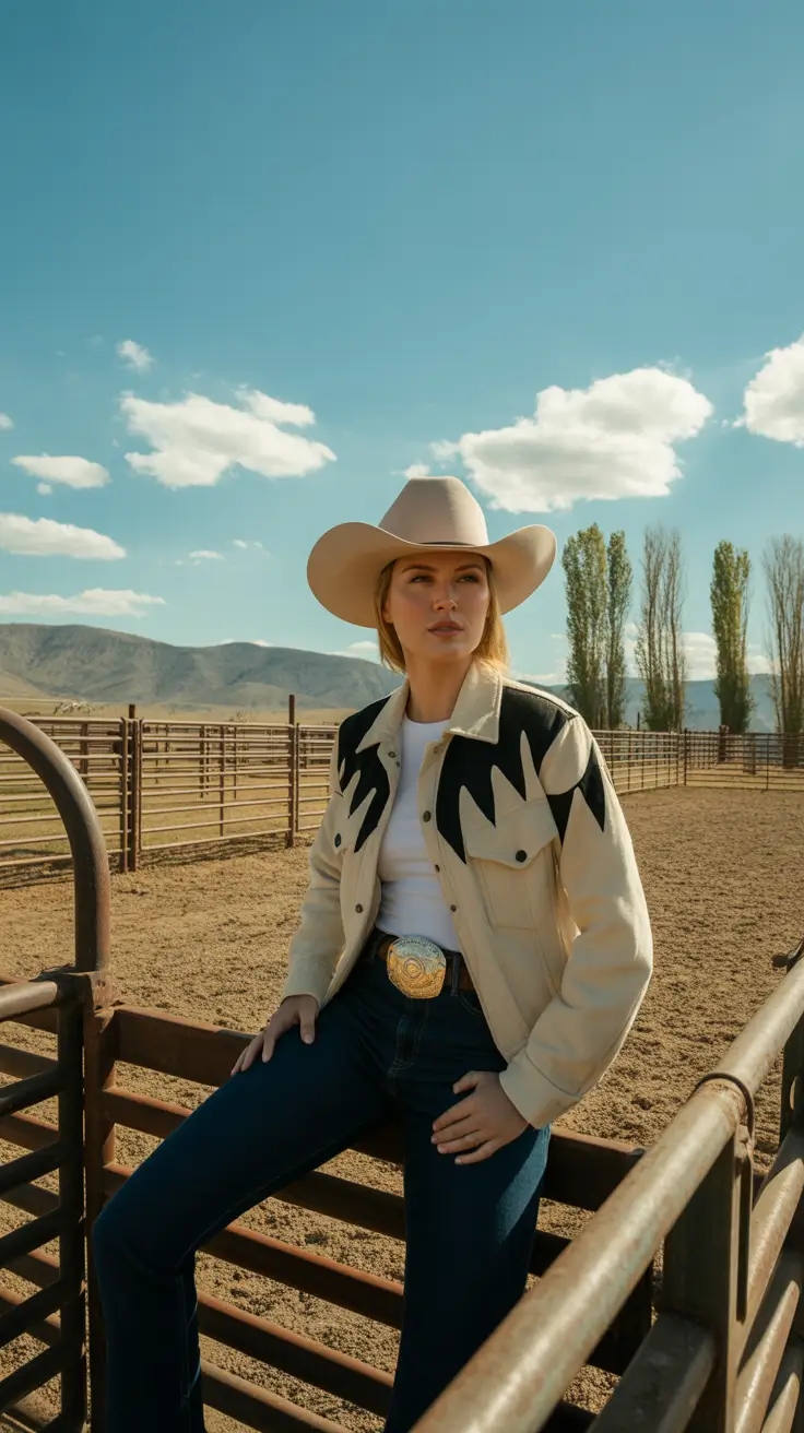 Trendy rodeo outfits 2026 Black-and-Cream Frontier