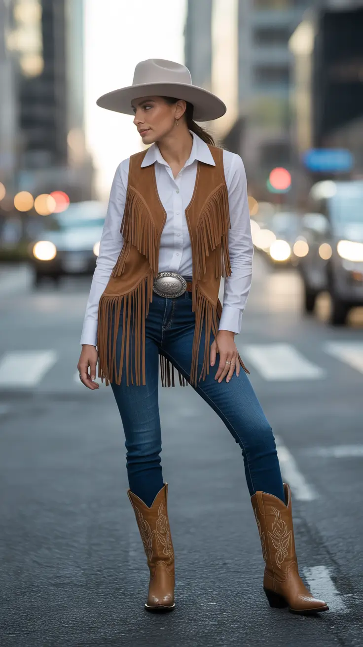 Trendy rodeo outfits 2026 Fringed Confidence