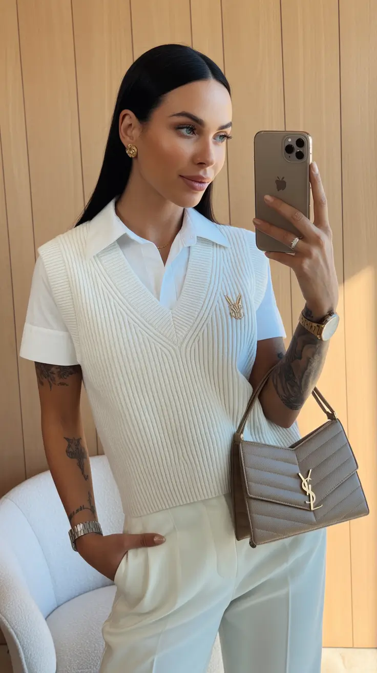 Trendy vacation outfits 2026 Cream Layers and Refined Ease