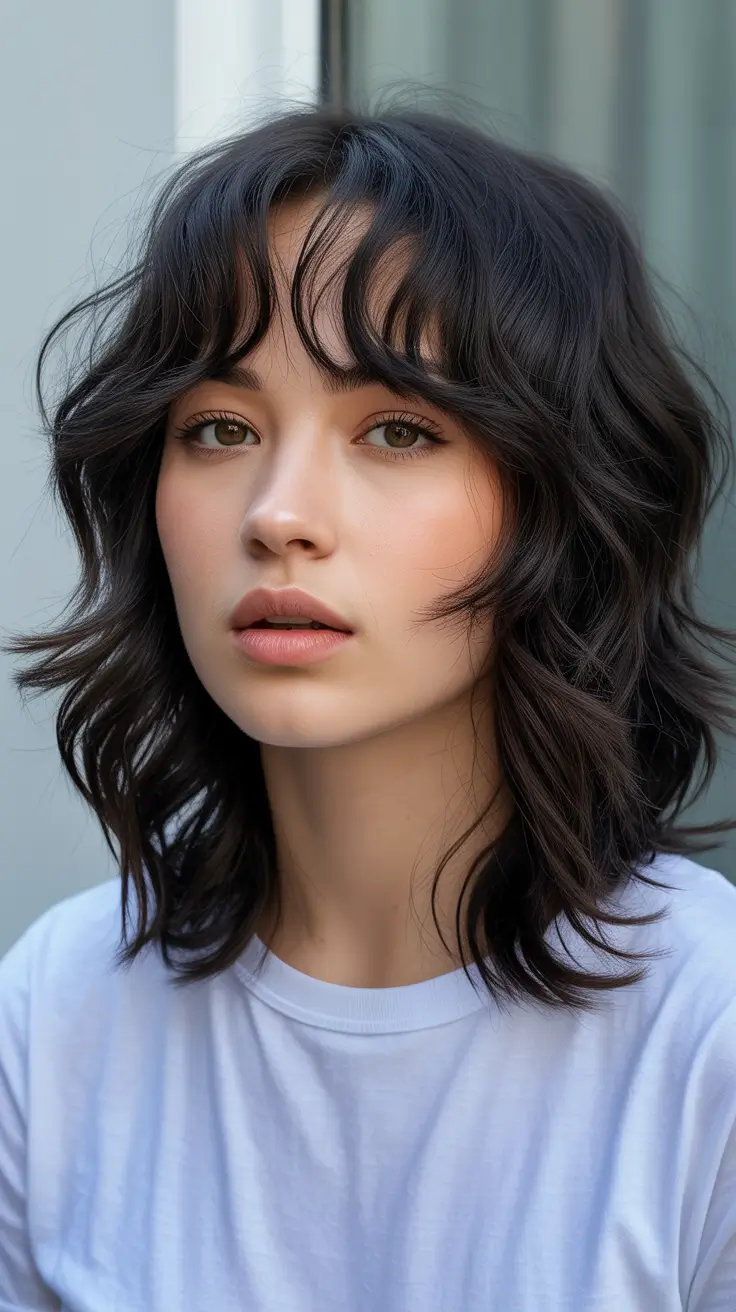 Trendy wolf haircut 2026 Minimalist Chocolate Waves