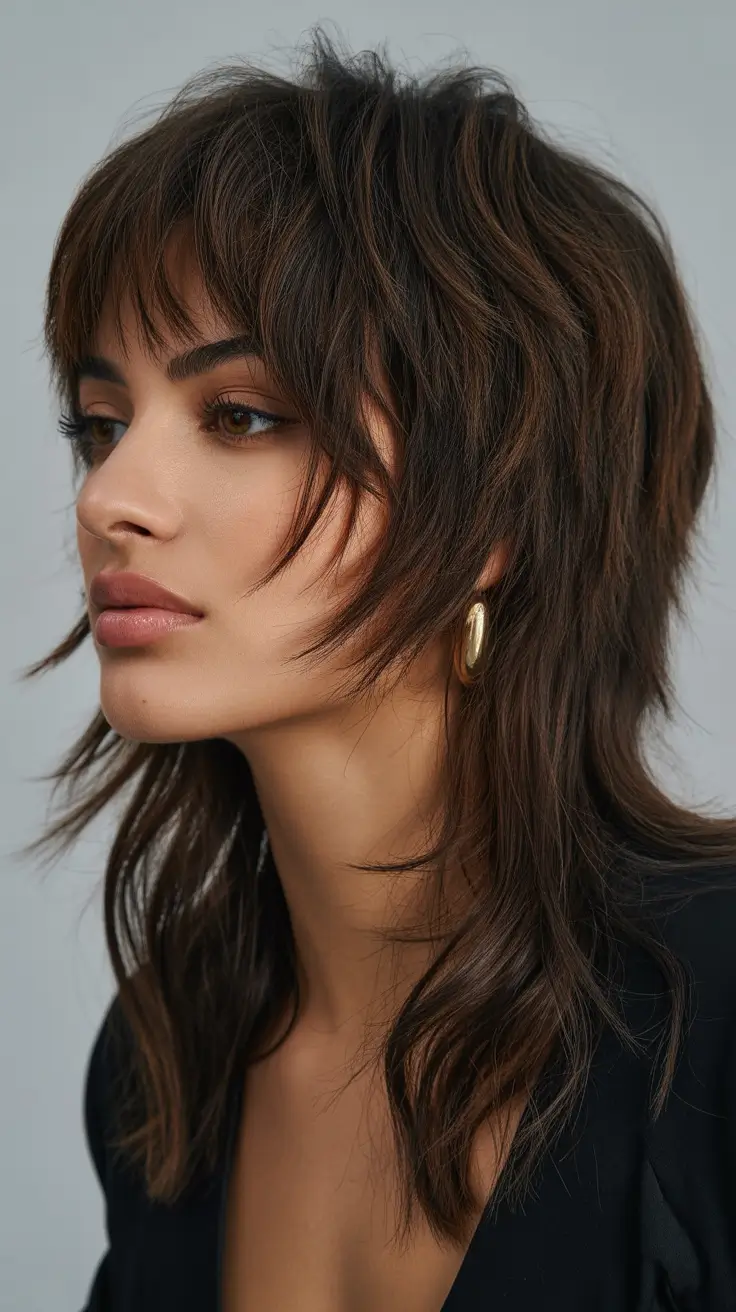 Trendy wolf haircut 2026 Mocha Feather Flow