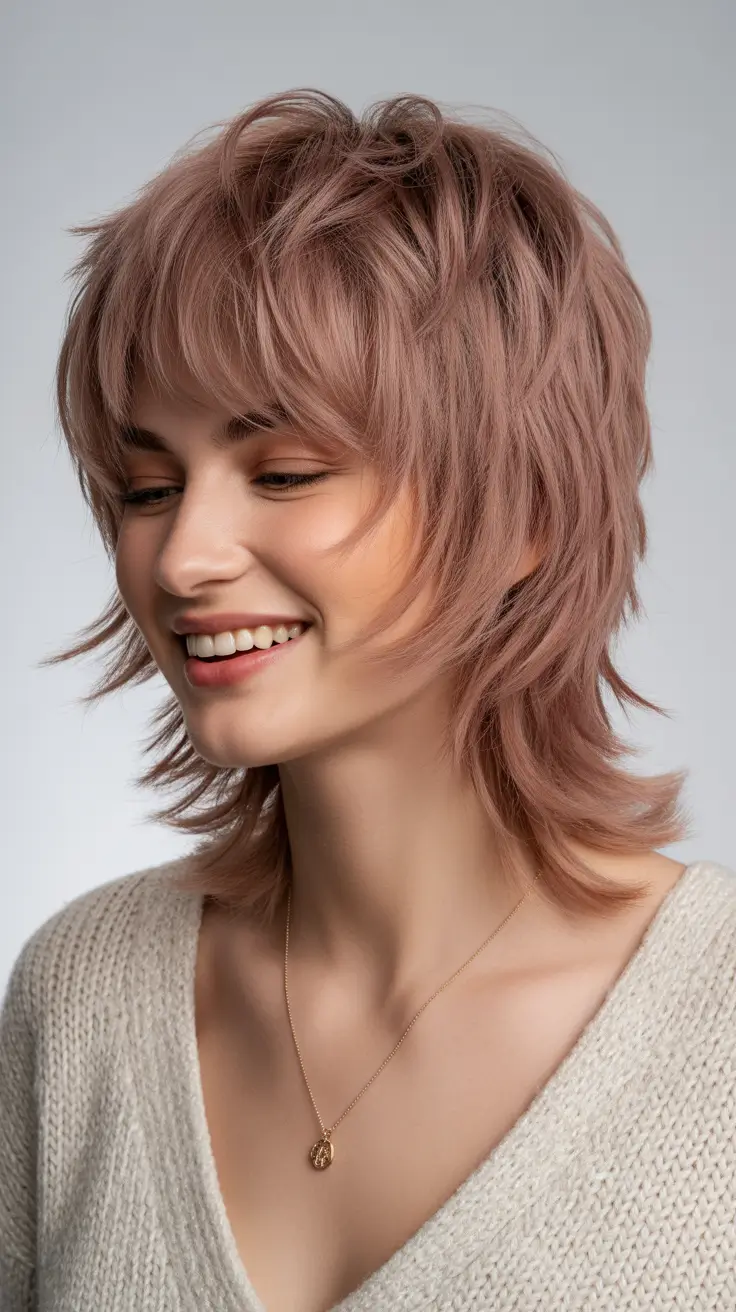 Trendy wolf haircut 2026 Dusty Rose Muse