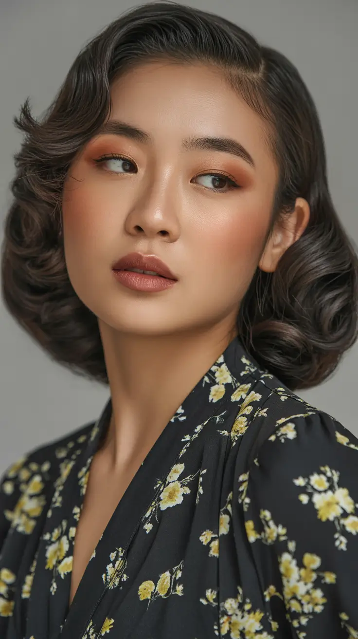 Best haircuts for chubby faces 2026 Vintage Sculpted Waves for Elegant Definition