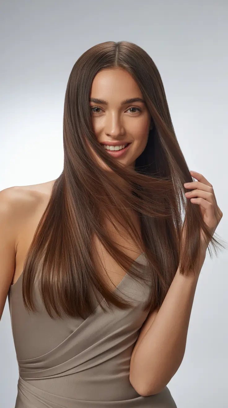 Best haircuts for long hair 2026 Silky Straight Layers with a Polished Finish