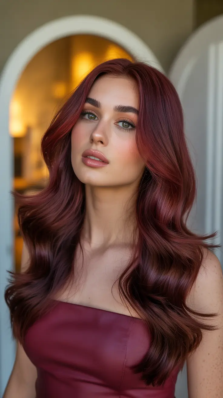 Best haircuts for long hair 2026 Cranberry Waves with Deep Volume Layers