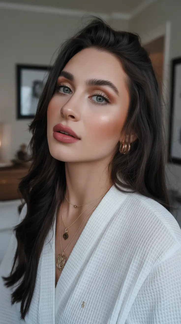 Best haircuts for round faces 2026 Long Glam Layers with Effortless Shine