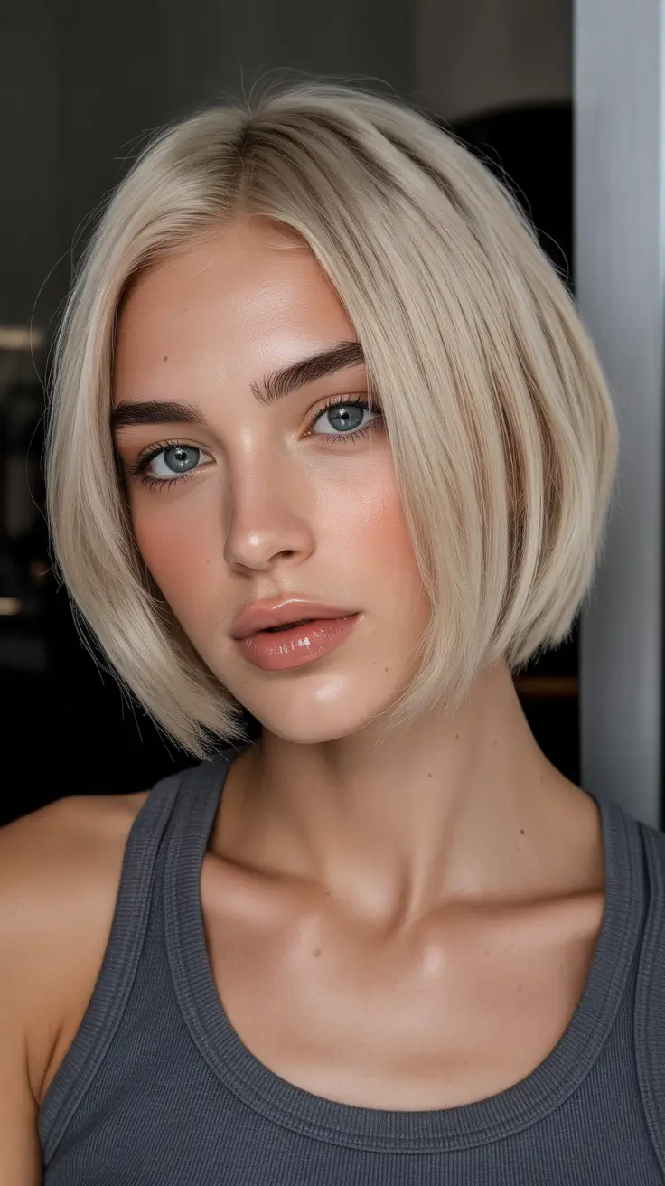 Best short haircuts for women 2026 Airy Vanilla Blonde Bob With Soft Movement