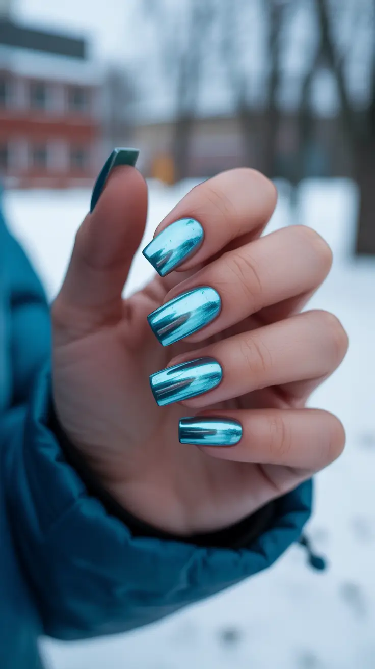 chrome nails 2026 Arctic Blue Chrome