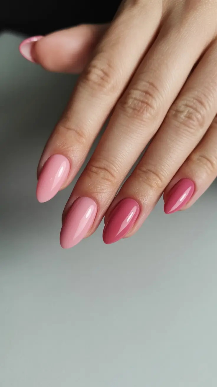 cute almond nails 2026 Rose Gradient Almonds
