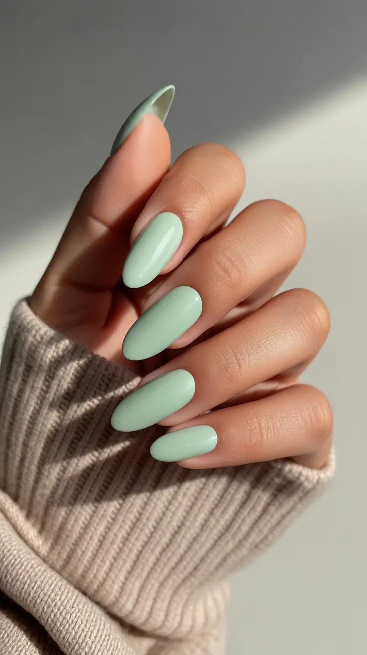 cute almond nails 2026 Soft Mint Almond Dreams