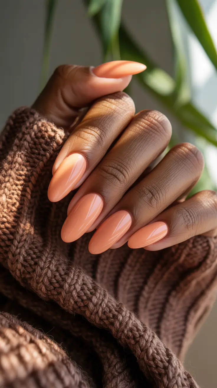 cute almond nails 2026 Soft Apricot Almond Glow