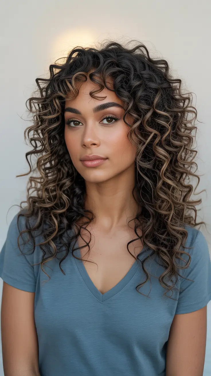 Cute curly hairstyles for women 2026 Defined Spirals with Subtle Ombre