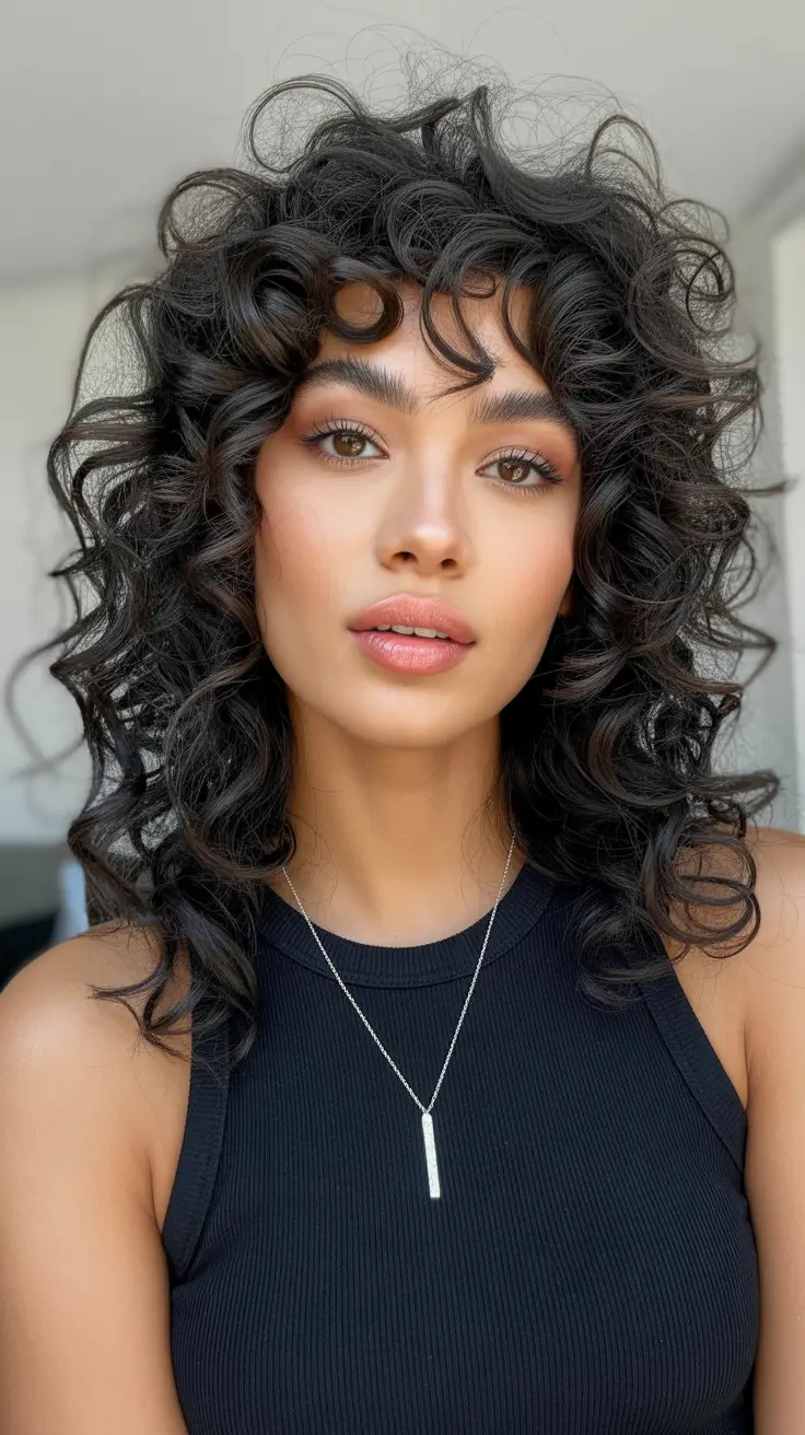 Cute curly hairstyles for women 2026 Layered Shag Curls with Movement