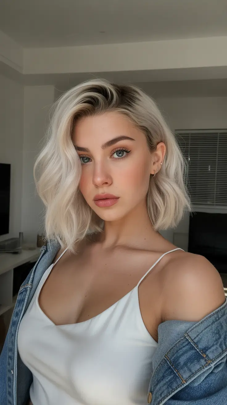 Cute hairstyle ideas 2026 Short Blonde Bob with Beachy Texture