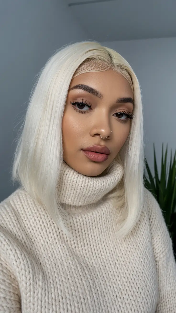 Cute hairstyle ideas for black women 2026 Winter Frost Blonde