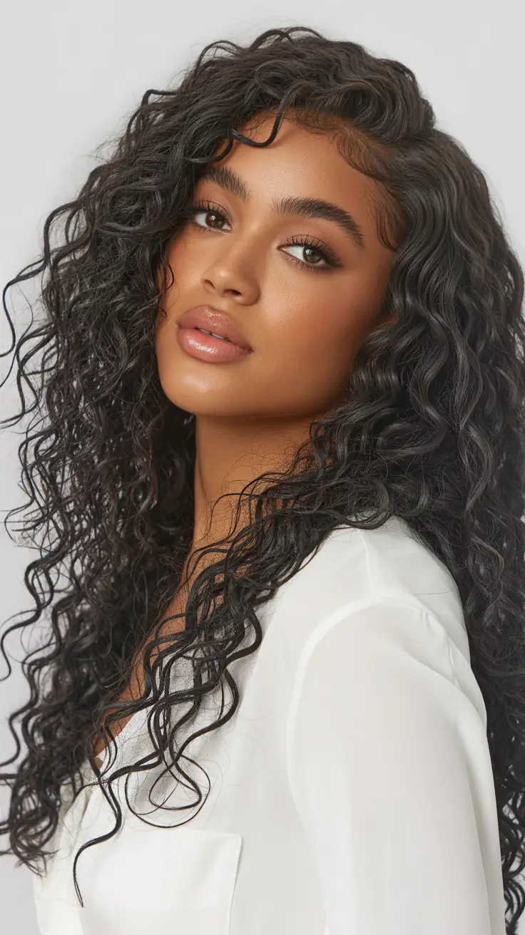 Cute hairstyle ideas for black women 2026 Soft Jet-Black Curls