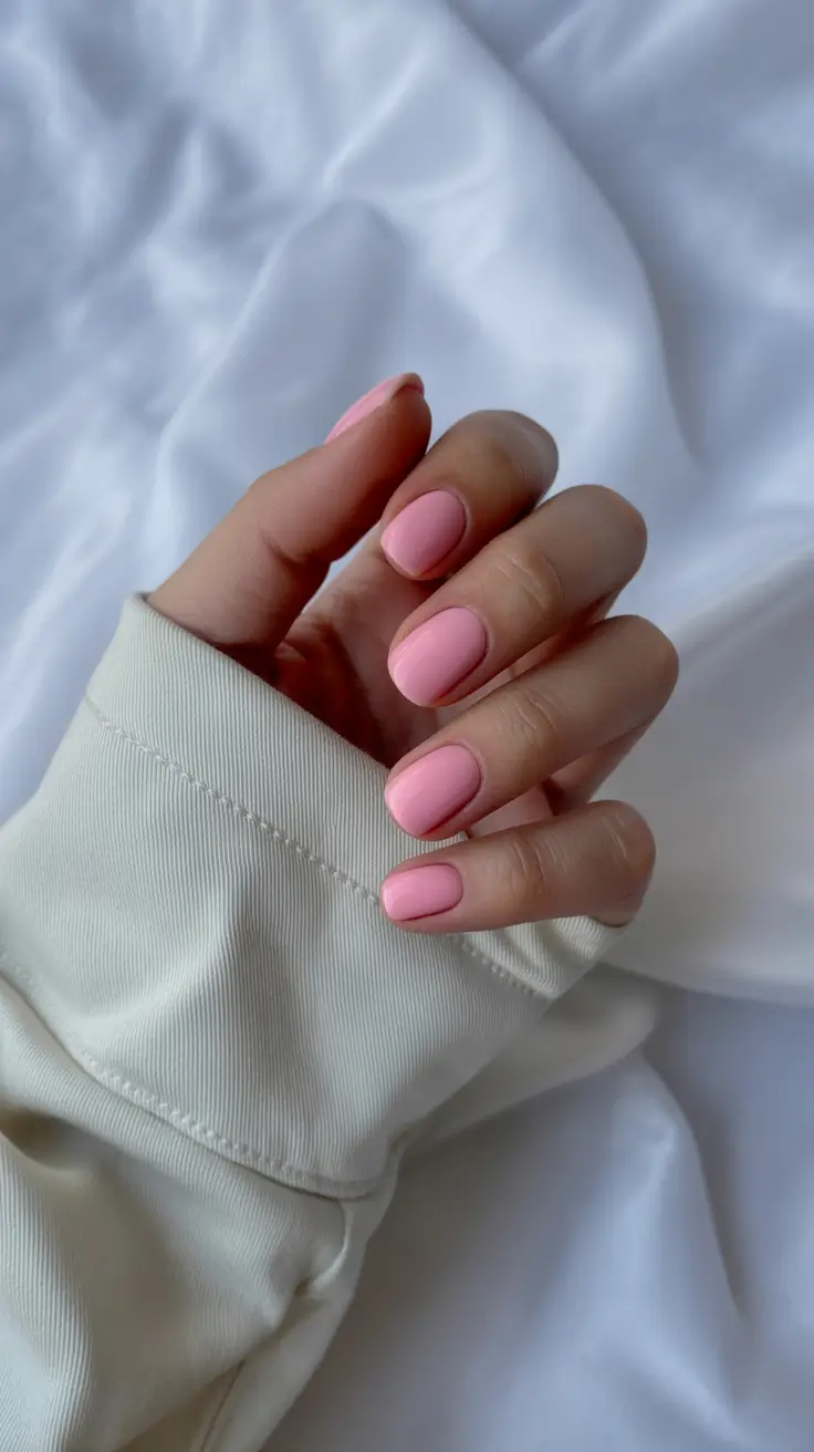 cute pink nails 2026 Short Pastel Pink Comfort