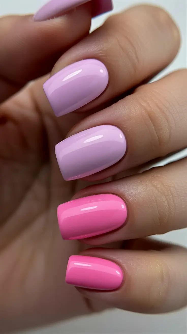 cute pink nails 2026 Pastel & Pink Duo Square Blend