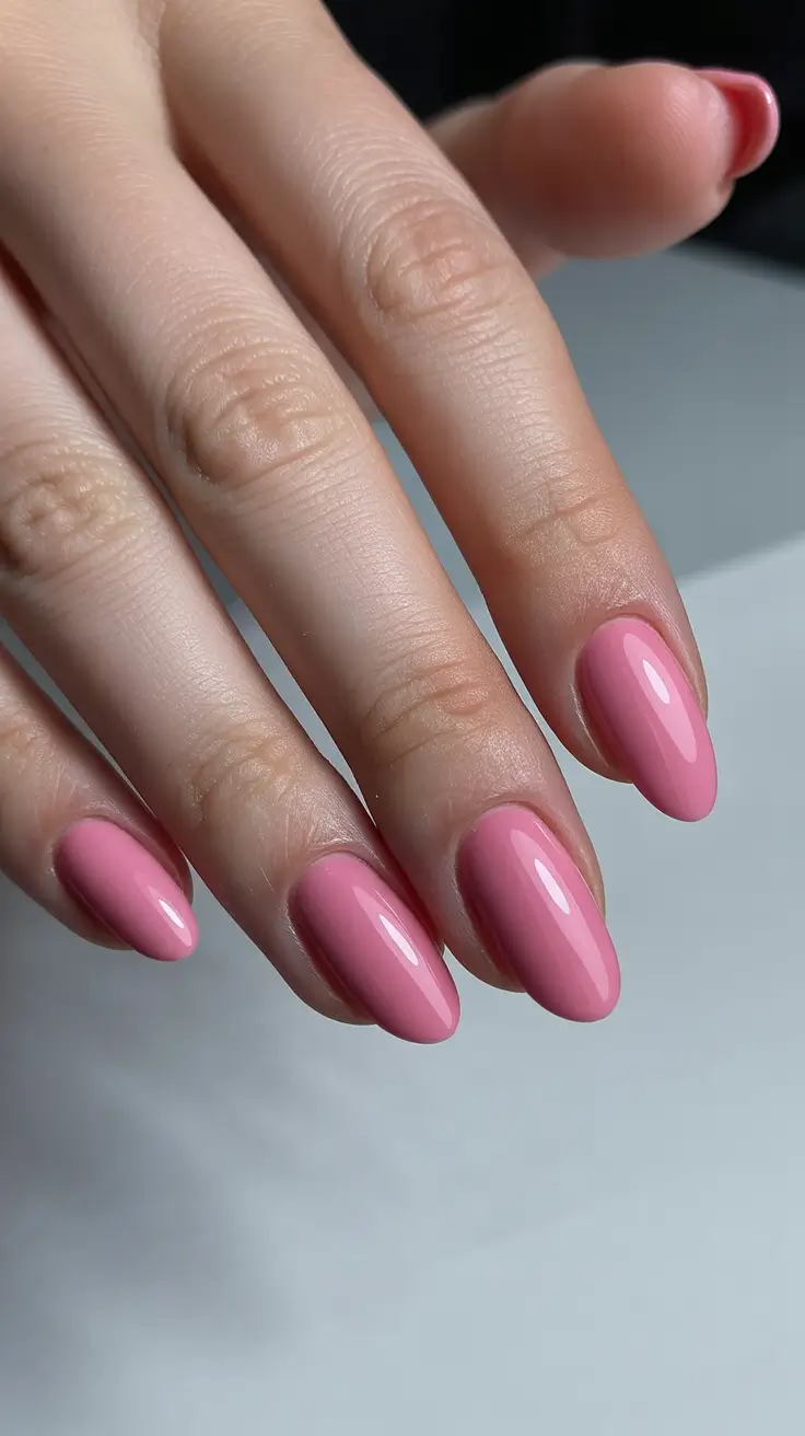 cute pink nails 2026 Soft Pastel Pink Almond Glow