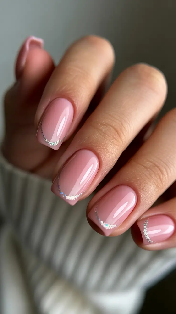 cute pink nails 2026 Soft Metallic Accent Waves