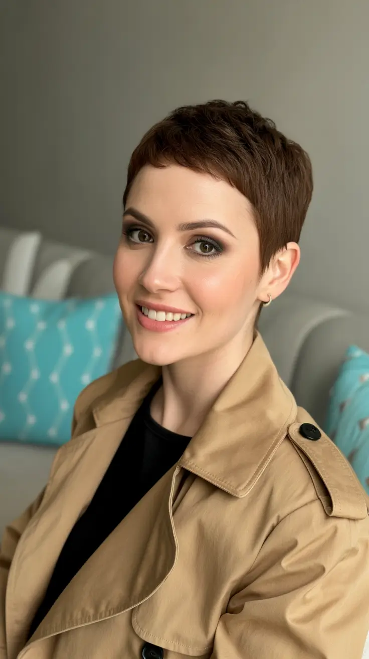Cute pixie hairstyle ideas 2026 Classic Auburn Pixie With Clean Lines
