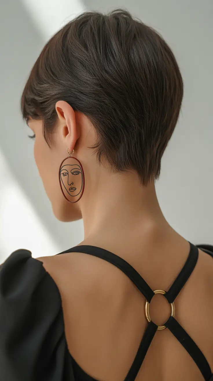 Cute pixie hairstyle ideas 2026 Silky Sculpted Pixie With Clean Nape Finish