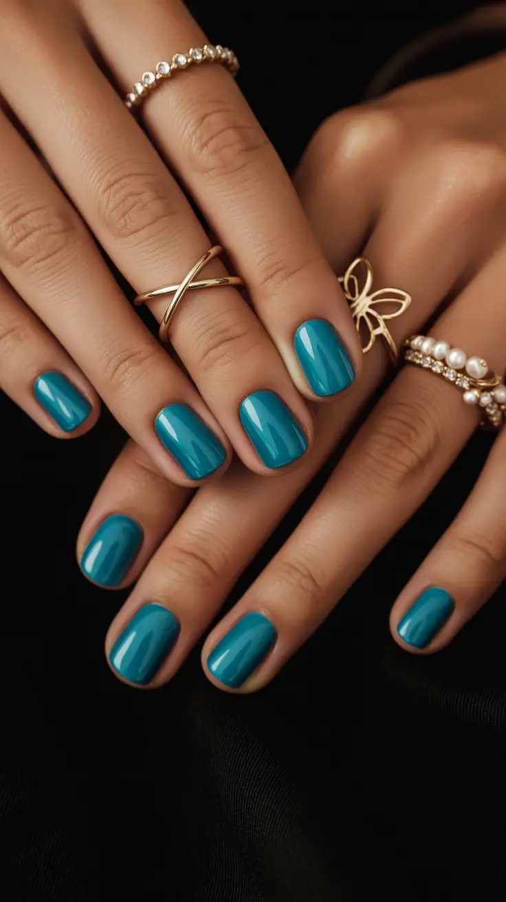 cute short nails 2026 Turquoise Radiance for a Polished Statement