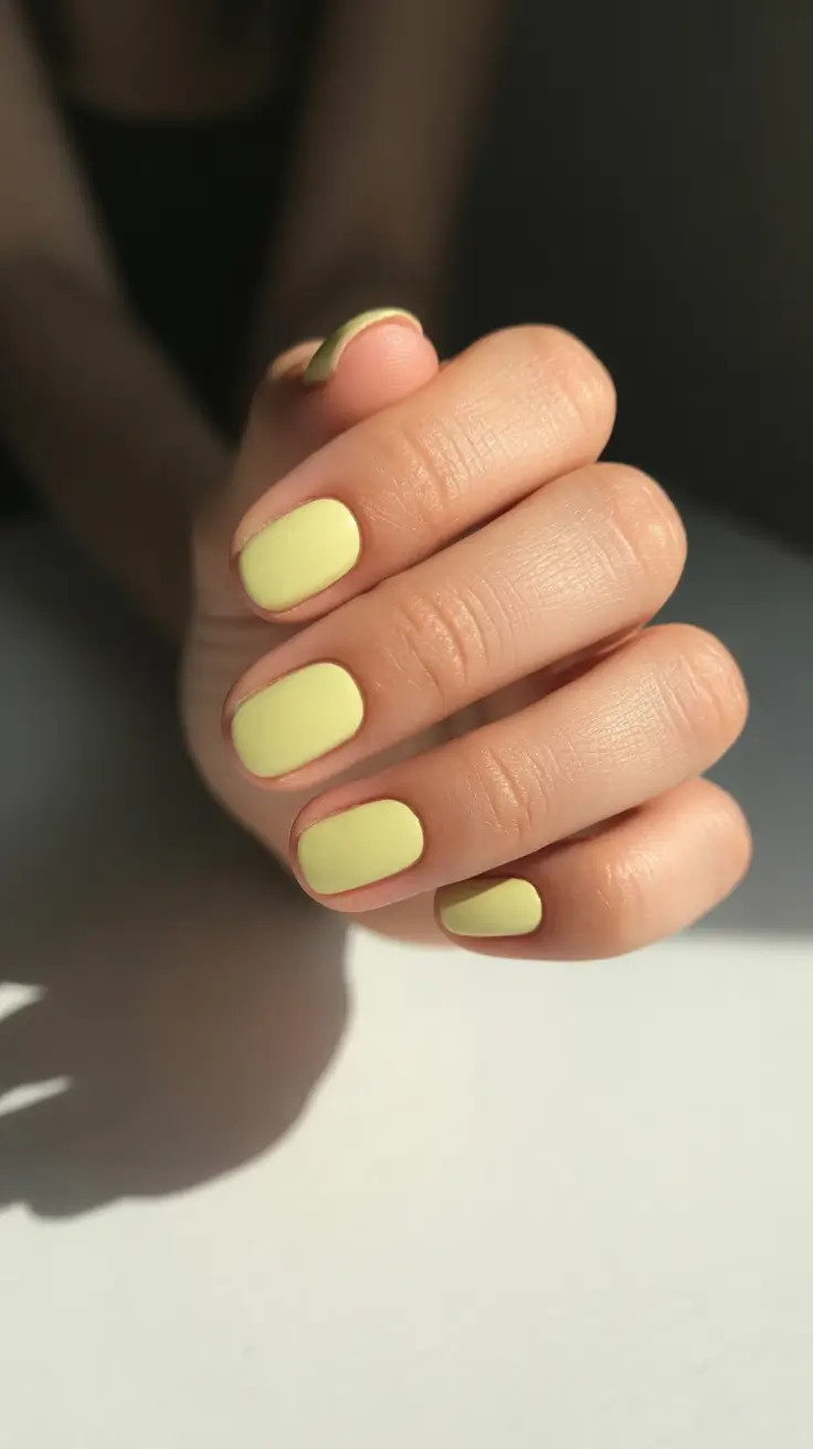 cute short nails 2026 Pastel Lemon Glow for Sunny Moods