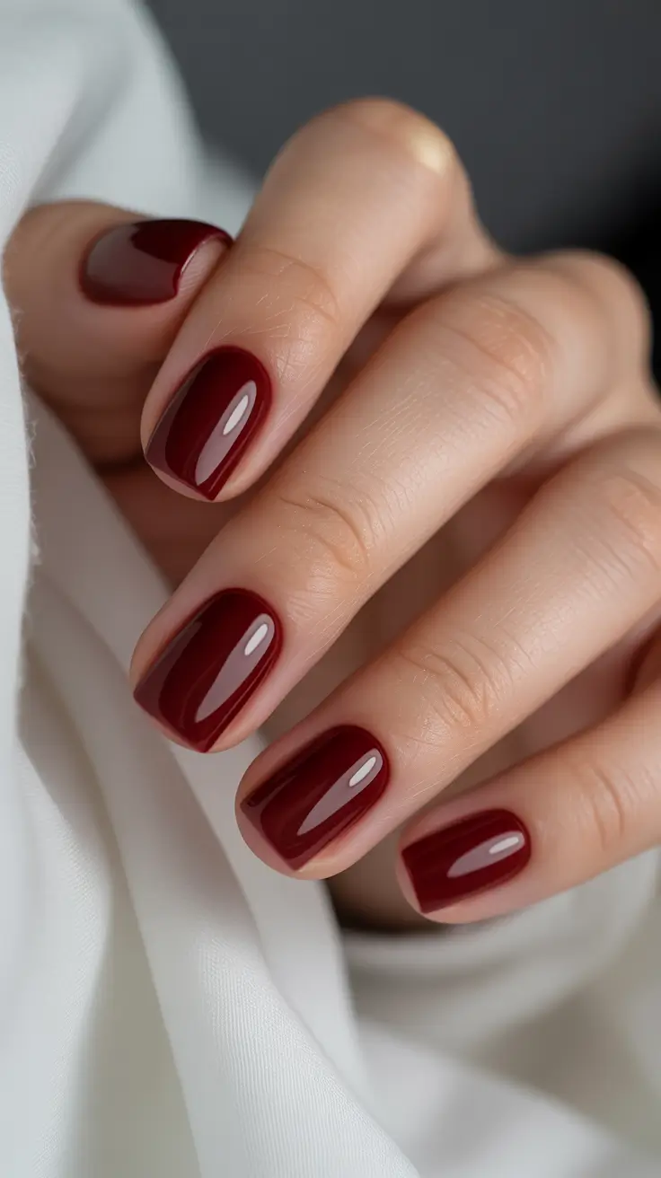 cute short nails 2026 Velvety Cherry Red for a Luxe Everyday Moment