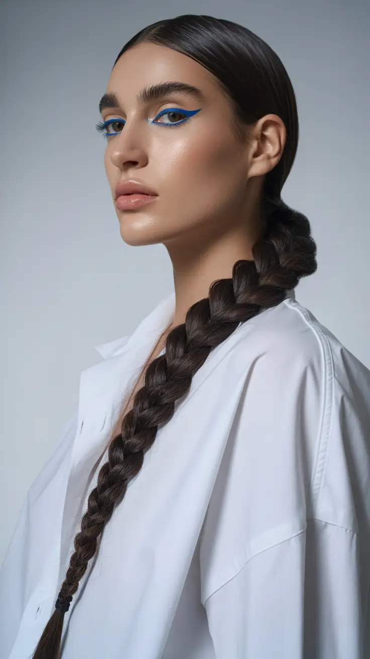 Easy hairstyles for women 2026 Sleek Ultra-Long Braid With Modern Minimalist Shine