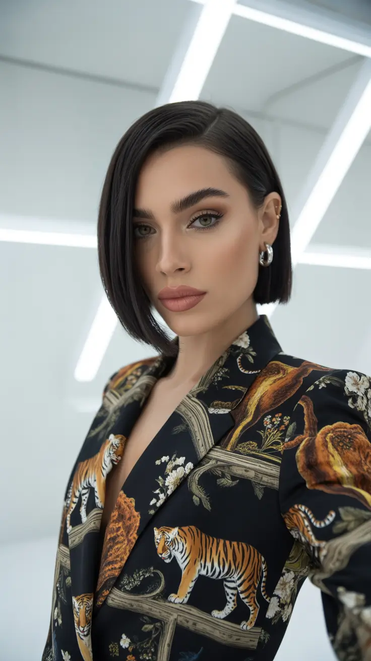 Easy hairstyles for women 2026 Asymmetrical Power Bob With Sharp Parting