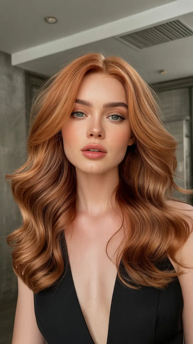 Easy hairstyles for women 2026 Soft Copper Hollywood Layers