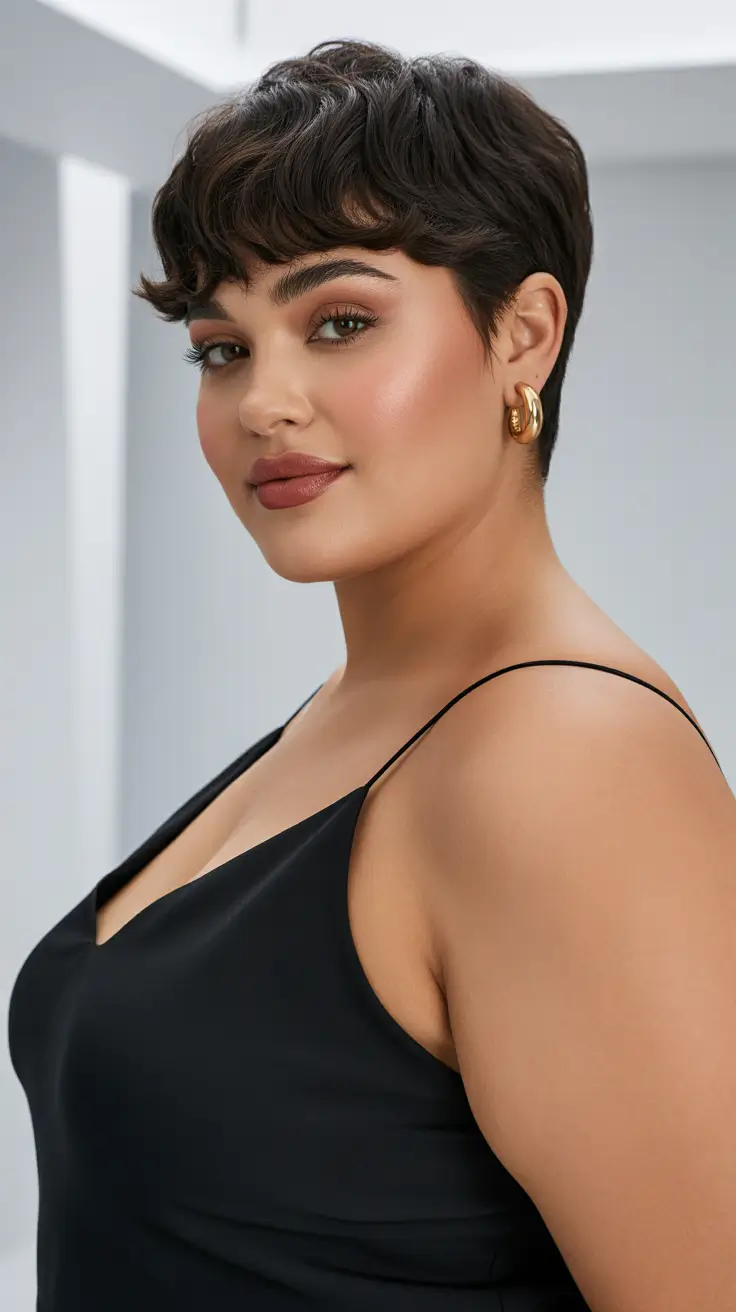 Flattering hairstyles for fat face 2026 Soft Tousled Pixie With Feminine Texture