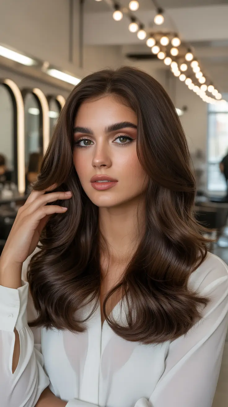haircut ideas for medium hair 2026 chocolate waves with soft movement