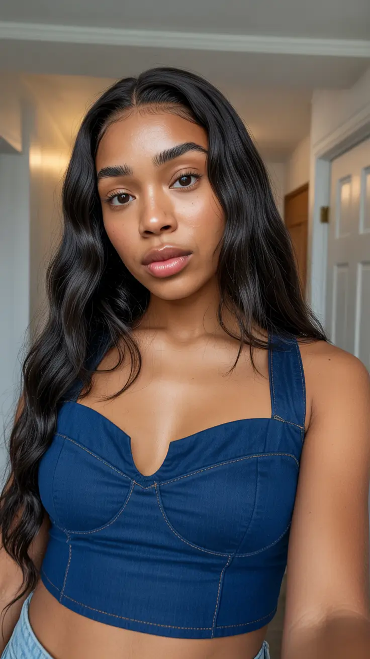 haircut ideas for medium hair 2026 glossy waves with natural flow