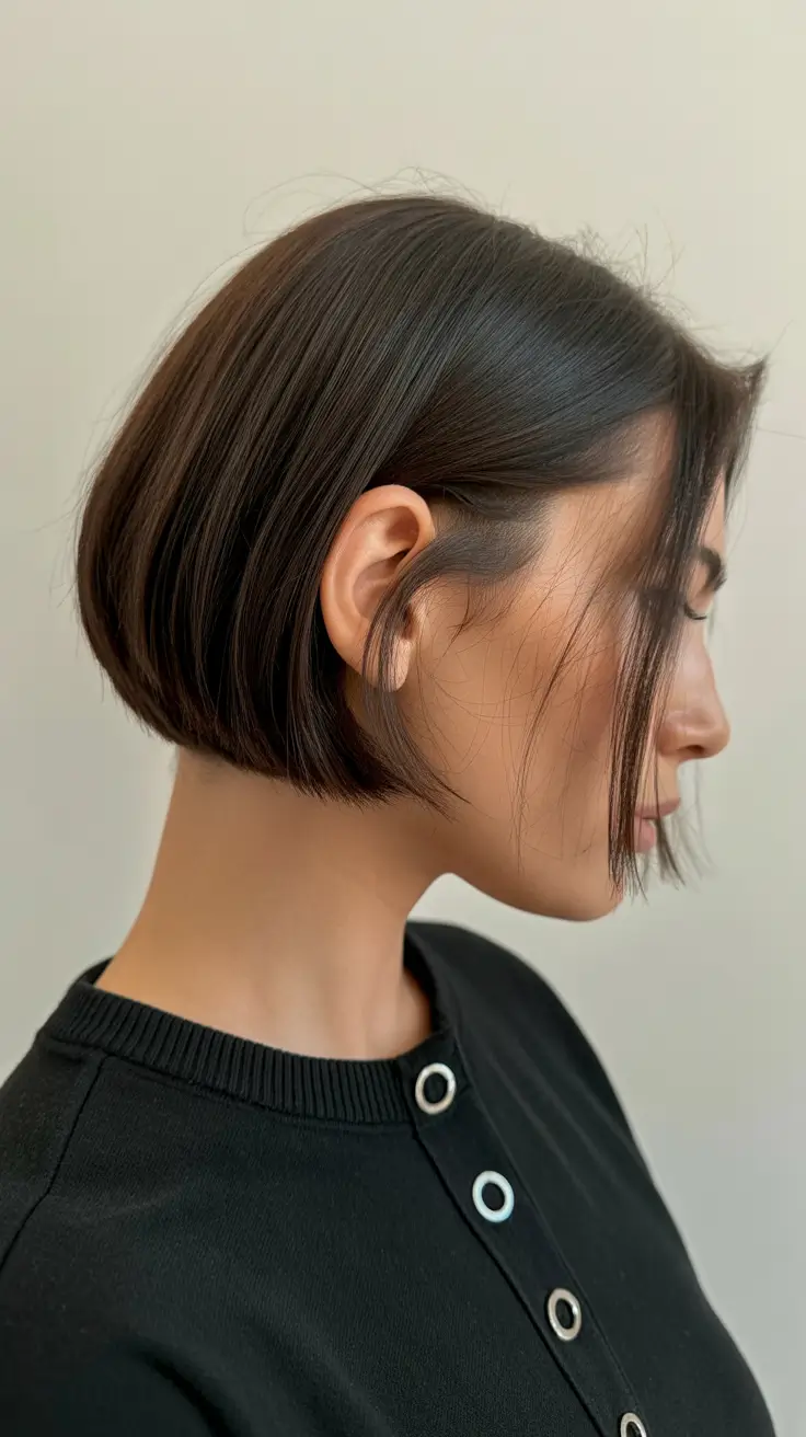 Modern choppy bob cuts 2026 Elegant Tucked Bob With Subtle Graduation