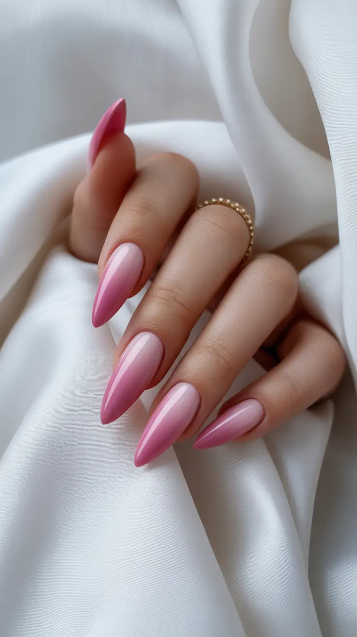 modern nail design 2026 Blended Pink Ombre Softness