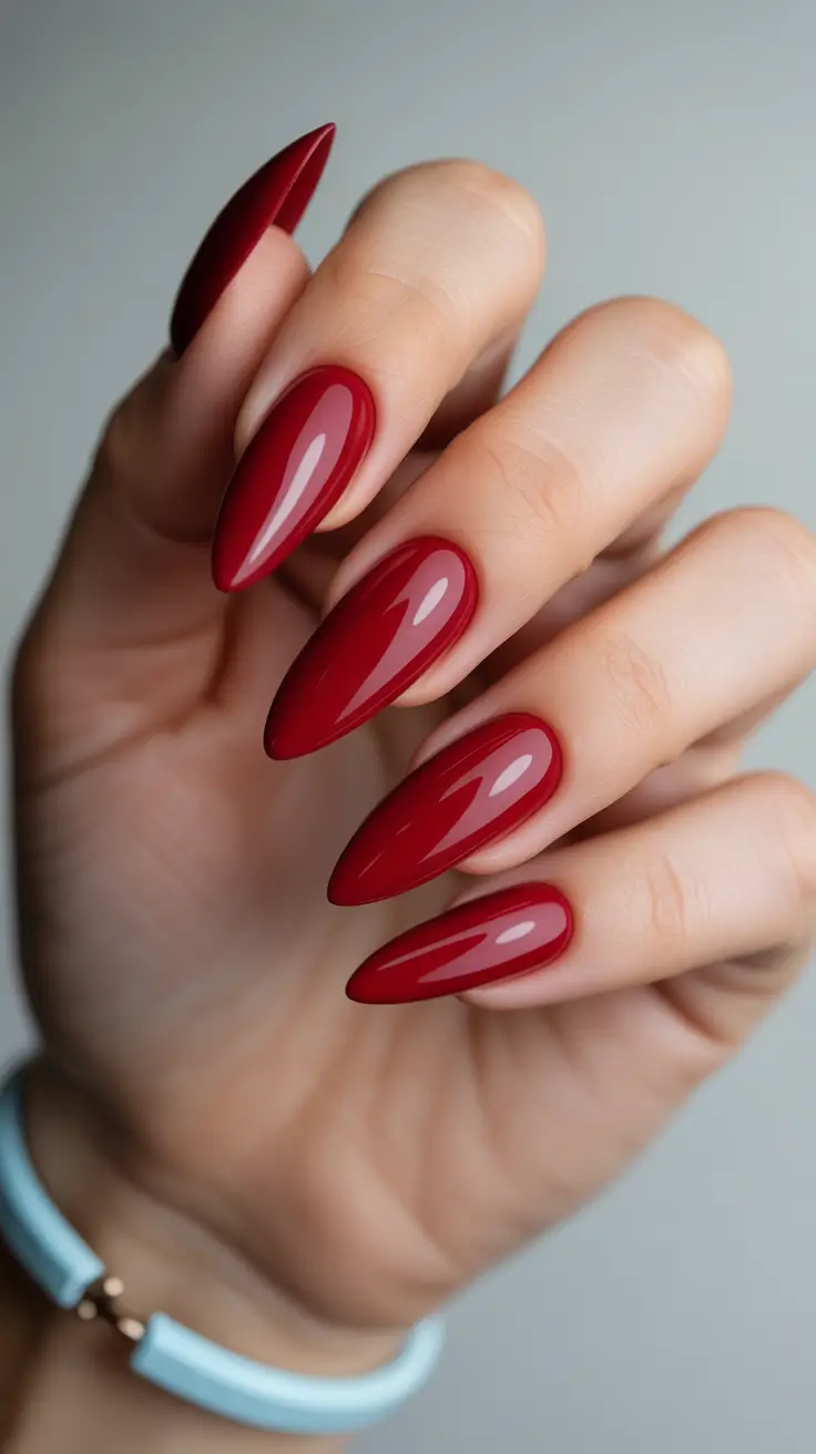 red nails 2026 Deep Red Stilettos -- Sharp, Sculpted, and Dramatic