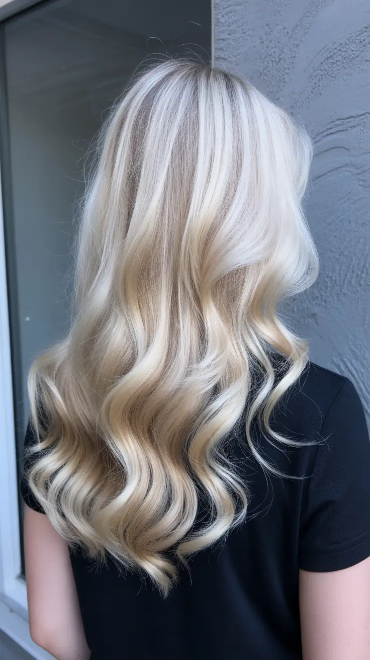 spring blonde hair color ideas 2026 Soft Vanilla Waves for Early Spring Glow