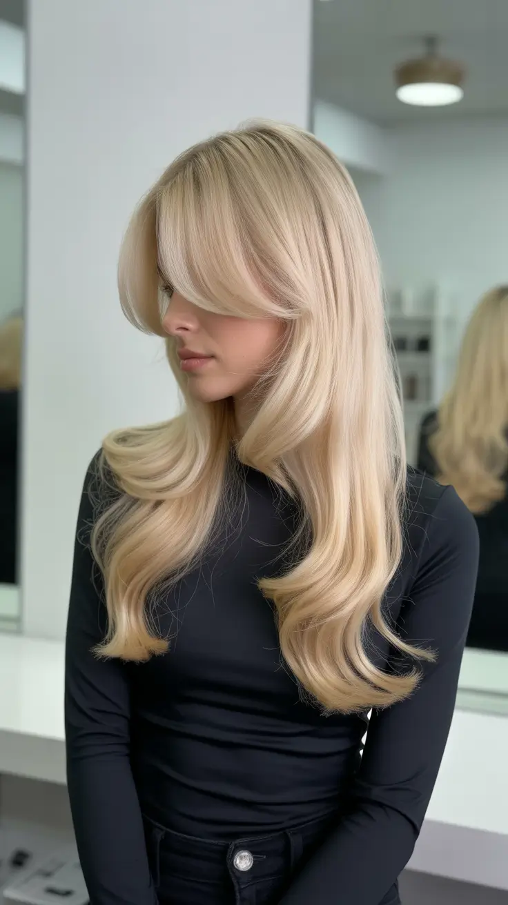 spring blonde hair color ideas 2026 Soft Layered Butter-Blonde with Face-Framing Lift