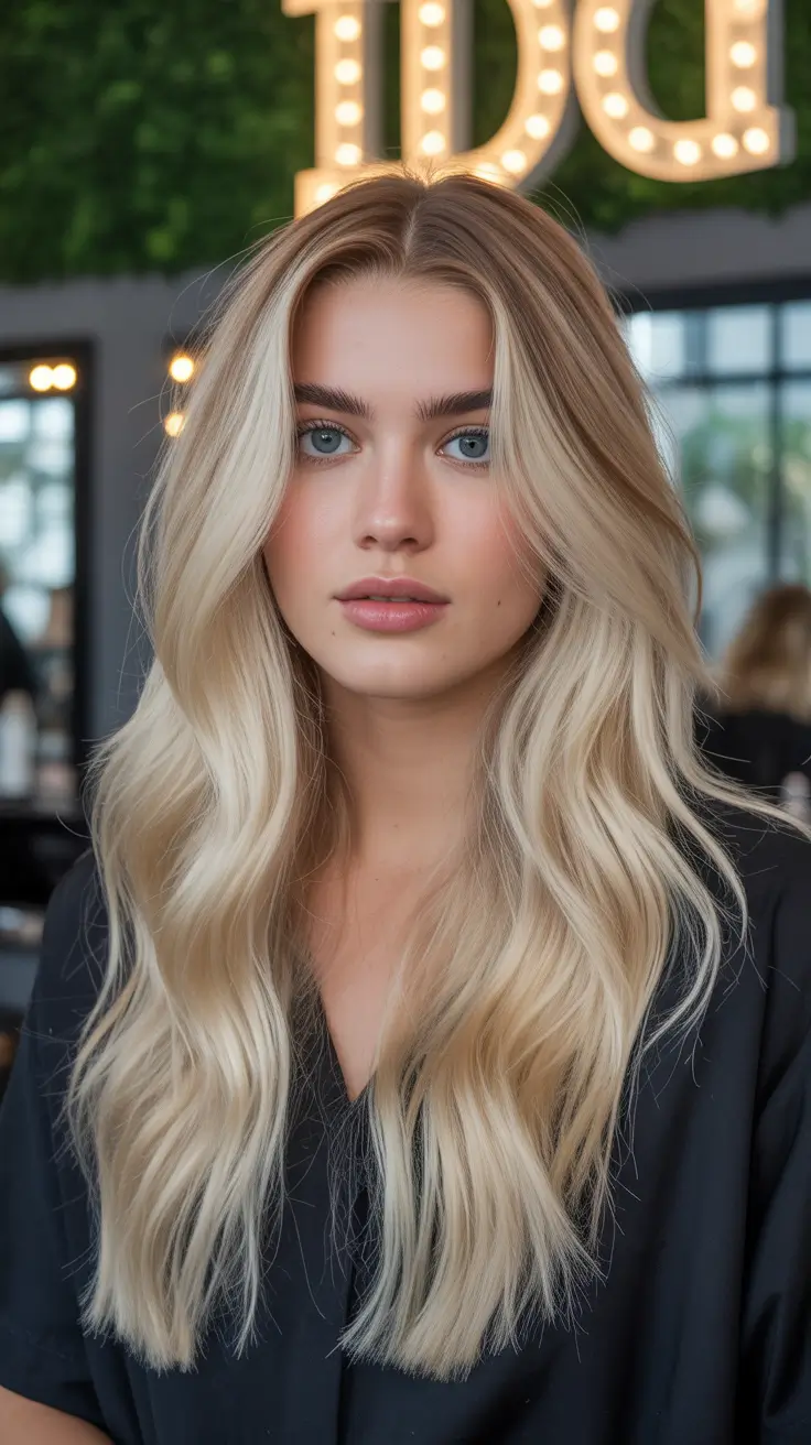 spring blonde hair color ideas 2026 Springlit Vanilla Layers with Soft Radiance